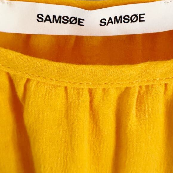 Samsoe Tiered Mini Dress Medium Yellow NEW - Picture 7 of 9